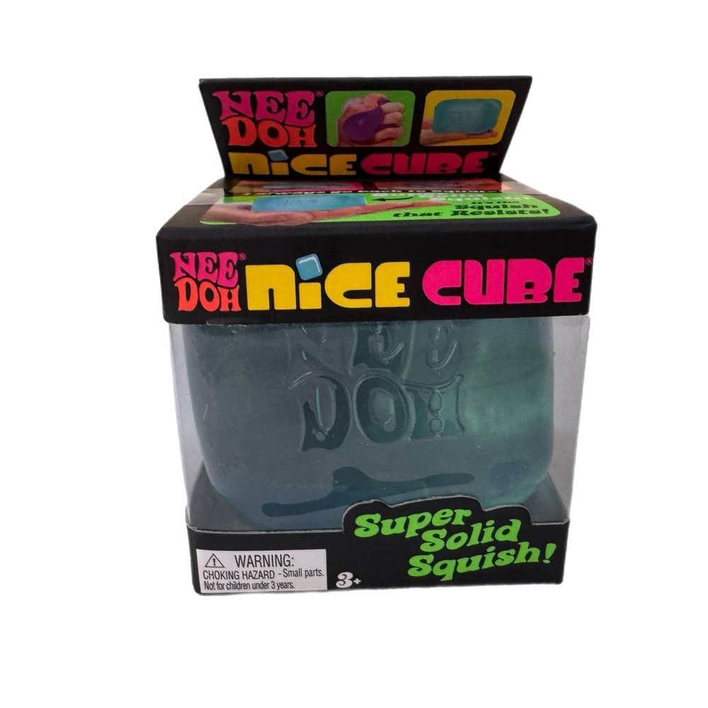 NeeDoh blue Nice Cube Schylling super solid squish new in box!  Nee Doh fidget